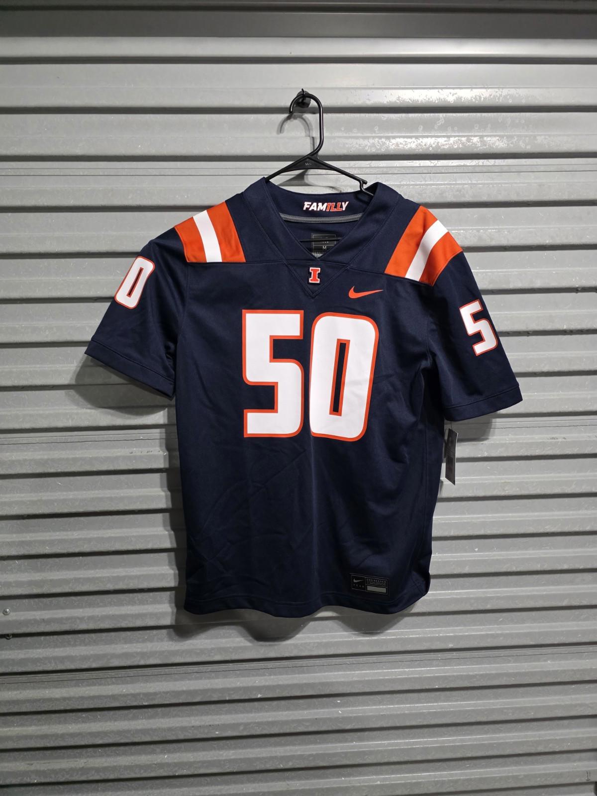 Men's Nike #50 Illinois Untouchable Football Replic Jersey In Navy Size Medium