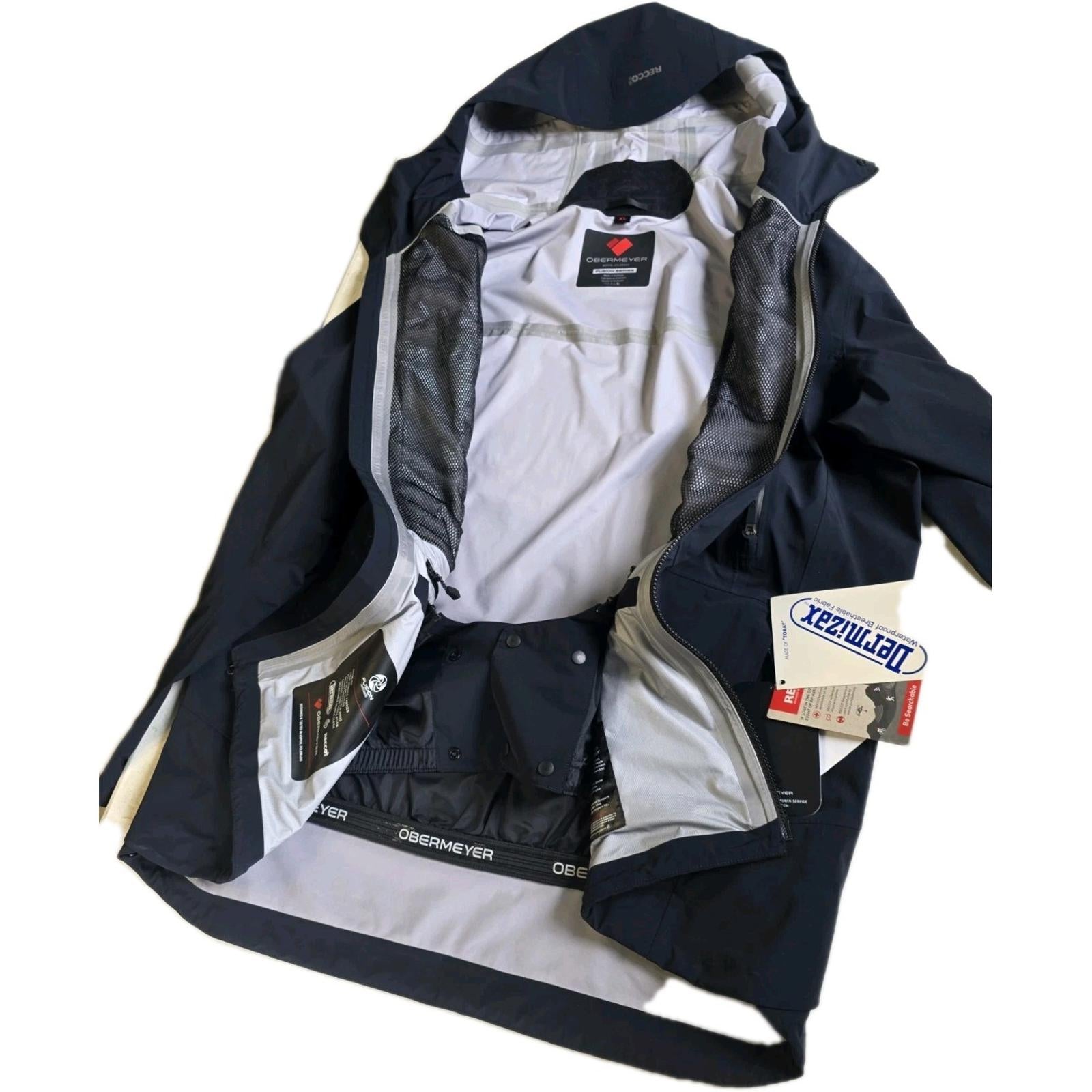 Obermeyer Mens XL Dark Blue Fusion Highlands Shell Recco Rescue Ski Jacket