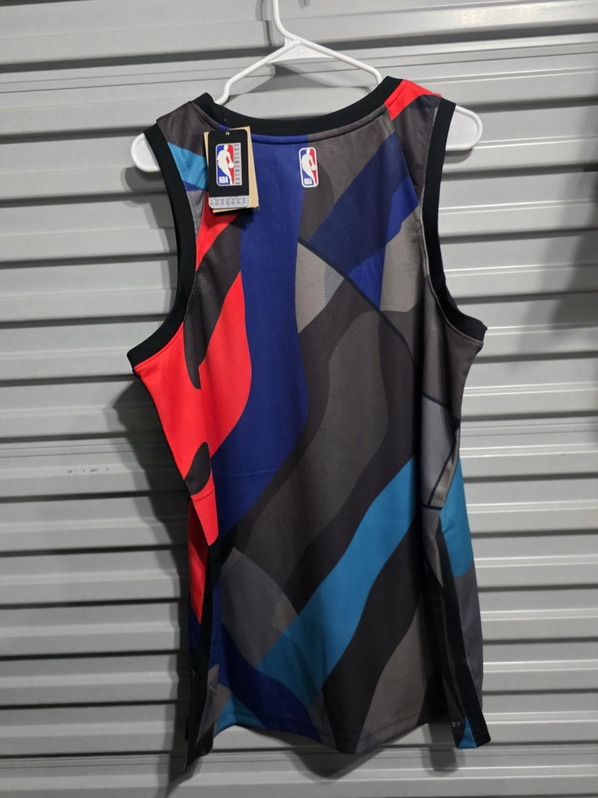 Brooklyn Nets City Edition Blank NBA Jersey Nike Size 40 Small Multicolor