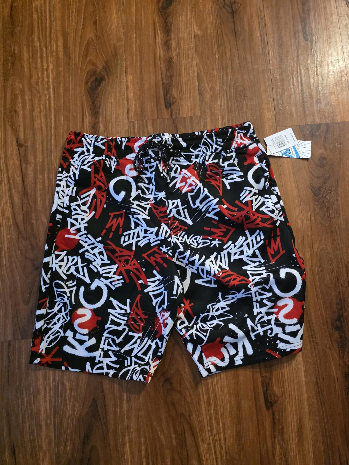 Fresh Prints Of Bel Air Black White And Red Shorts XL