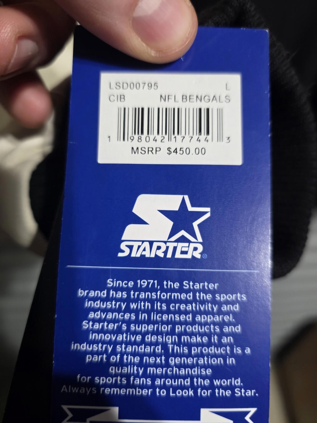 Starter NFL Cincinnati Bengals Letterman Style Jacket Men’s Large MSRP $450