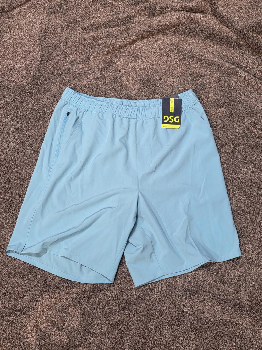 DSG Men's 8" Agility Woven Comfy Shorts | Blue Spray | Size-M.